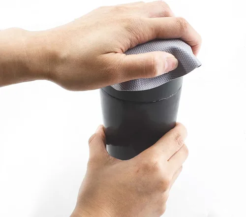 Miniatura 2 de Jiozermi 4 almohadillas de goma para abridor de tarros, antideslizantes, multiusos, para cocina, abrebotellas y tapas, morado y gris Gris