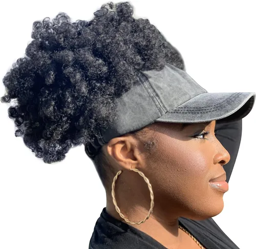 Miniatura 4 de CurlCap Gorra sin parte trasera para cabello natural, gorra de béisbol forrada de satén para mujer