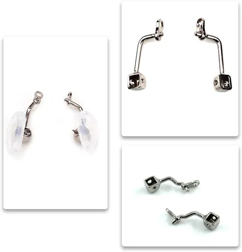 Miniatura 3 de Almohadillas de nariz para anteojos, brazo de metal de repuesto, puente de nariz tipo atornillado/empujador, parte de gafas para gafas, lentes