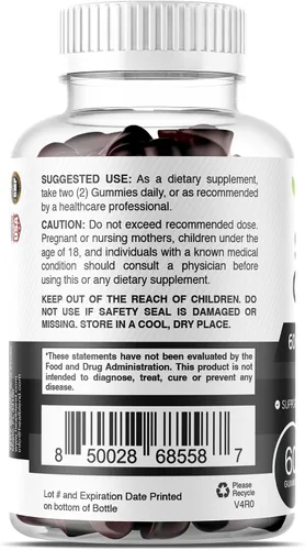Miniatura 8 de healblend Gomitas Shilajit orgánicas del Himalaya de 600 mg – Salud óptima, energía e inmunidad para hombres y mujeres, sabor a fruta natural – 60