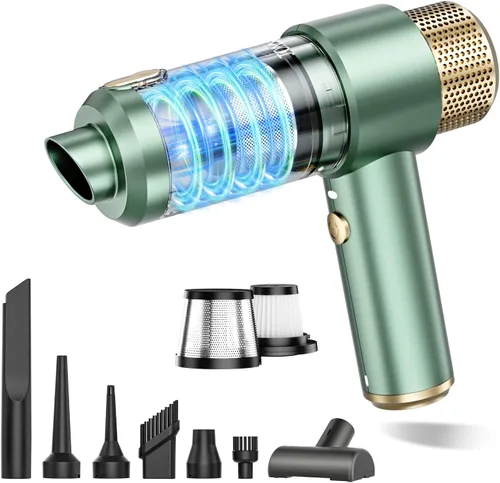 Miniatura 8 de JONYJ Aspiradora de mano para automóvil, aspiradora de mano de 16000 PA, portátil, inalámbrica, 2 en 1 soplador de aire y aspiradora con luz LED