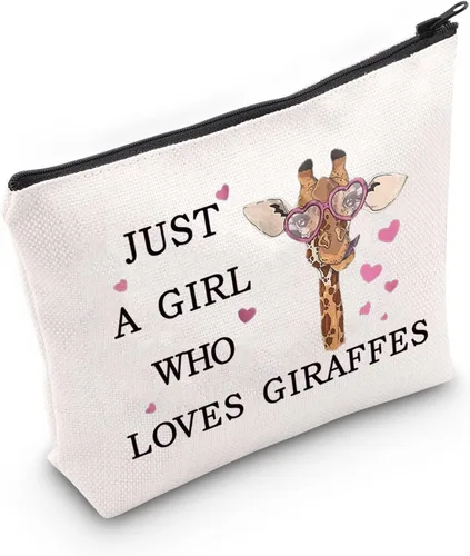 Miniatura 9 de LEVLO Divertida bolsa de cosméticos – Regalo para amantes de los animales – Just A Girl Who Loves Giraffes Makeup Zipper Bag Bag Loves Giraffe Ama a
