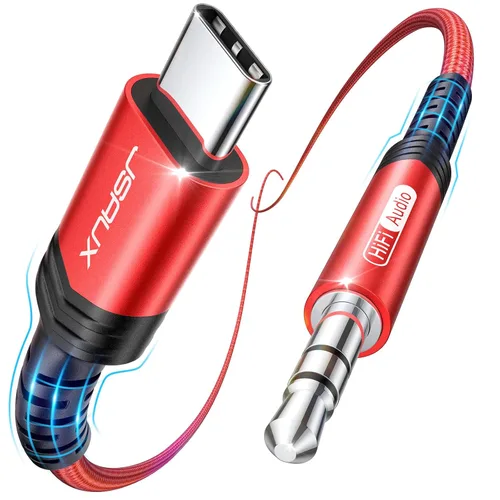 JSAUX - Cable USB C a conector de audio auxiliar de 3,5 mm para iPhone 17 Pro Max/Air [1 m], cable tipo C a auriculares de 3,5 mm para coche estéreo