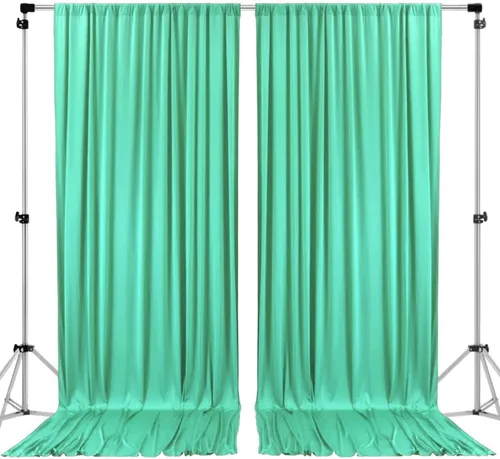 Miniatura 29 de AK TRADING CO. Cortinas de telón de fondo de poliéster IFR de 10 pies x 8 pies con bolsillos para varillas - Cortinas para decoración de ventana