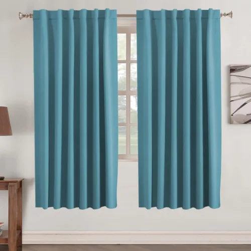 Miniatura 61 de Turquoize Cortinas Opacas para Tratamiento de Ventana con Trabillas Traseras para Sala de Estar/Dormitorio, Tratamientos de Ventana con Aislamiento