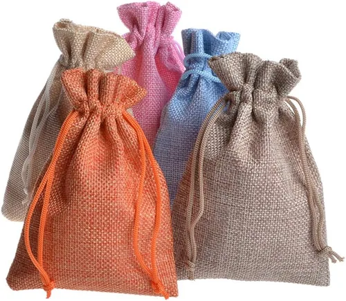 Miniatura 11 de Tvoip Paquete de 30 bolsas de arpillera con cordón, bolsas de regalo para bodas, fiestas y manualidades (morado claro, 4 x 5.5 pulgadas)