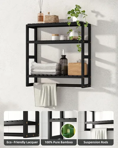 Miniatura 3 de Galood Organizador de Almacenamiento Sobre el Inodoro Estantes de Baño Montados en la Pared Organizador de Rincón de 3 Niveles Ahorro de Espacio
