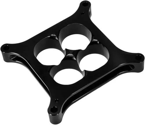 X-AVION Alumimum Espaciador de Carburador Anodizado Negro 4150 de 1'' de Alto Orificio Cuadrado 4 Agujeros Espaciador de Carburador de Múltiple
