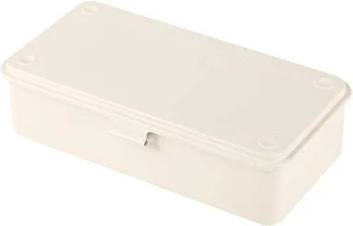 Miniatura 6 de OMISTAR Caja de almacenamiento de acero con tapa con bisagras, contenedor de metal para sellos de álbumes de recortes, caja de herramientas de metal