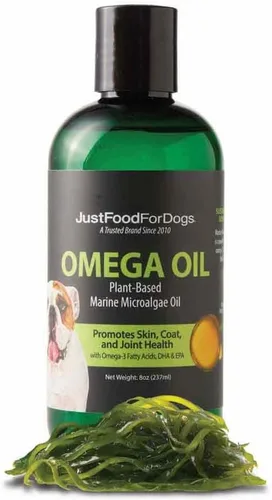 JustFoodForDogs Omega 3 para perros, aceite omega para perros, suplemento para articulaciones de perro, suplemento para piel y pelaje, alternativa