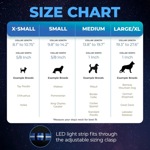 Miniatura 5 de Blazin - Collares luminosos para perros, collar led original para perros con 1,000 pies de visibilidad, recargable mediante USB e impermeable