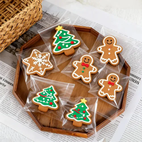 Miniatura 6 de Bolsas de celofán autosellantes de 4 x 6 pulgadas, 200 bolsas de plástico transparente autoadhesivas para galletas con sello, bolsas individuales