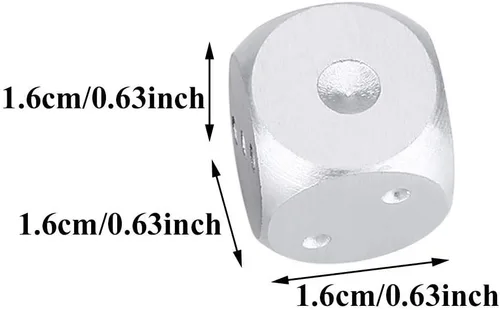 Miniatura 2 de Juego de dados de aleación de aluminio, 5 piezas con caja de almacenamiento, dados metálicos dorados o plateados de 1.6 pulgadas para juegos de mesa