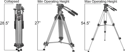 Miniatura 8 de Ravelli Trípode profesional para cámara de video AVTP de 75 mm con cabezal de arrastre de fluido