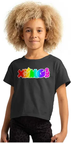 Miniatura 3 de XOMG POP Neon Glow Rainbow Logo - Camiseta juvenil para mujer