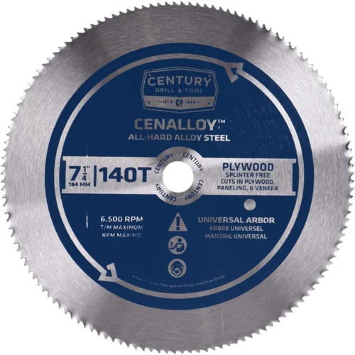 Miniatura 9 de Century Drill & Tool 08236 Cenalloy Hoja de sierra circular de madera contrachapada 3-3/8" por 80T