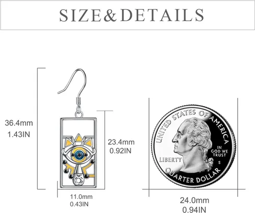 Miniatura 3 de CRMAD Aretes de anime de plata de ley, alas de setahongozelda para mujer, Metal, no conocido