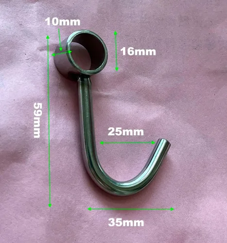 Miniatura 3 de Estante organizador de utensilios de cocina de acero inoxidable de 16.5 pulgadas con ganchos móviles para cacerola, cuchara, toalla