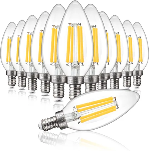 Miniatura 18 de ALAMPEVER Paquete de 6 bombillas para lámpara de techo, equivalente a 40W, foco E12 de candelabro, foco LED regulable de 330 lm, 2200 K blanco