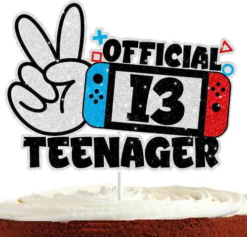 Decoración de pastel de videojuegos para niños y niñas, feliz cumpleaños 13, suministros de fiesta temática nivel 13 desbloqueado, decoración de
