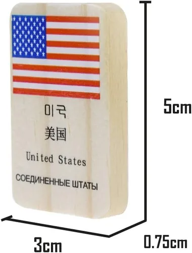 Miniatura 3 de HSOMiD Juguetes educativos de madera para niños Bandera del Mundo Aprendizaje Juguete Educativo (Domino)