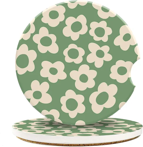 Miniatura 8 de Posavasos para Taza de Automóvil Mariposa Signo Místico Abstracto Azul Posavasos de Automóvil para Portavasos Universal Antideslizante Cerámica