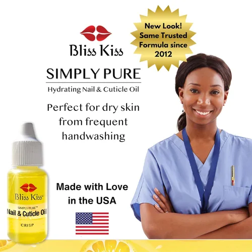 Miniatura 3 de Aceite para cutículas y uñas Bliss Kiss Simply Pure, 0.5 onzas, claro