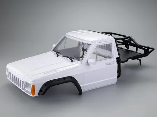 Miniatura 8 de Cabina de cuerpo de orugas RC y carcasa trasera de media jaula para 1/10 RC Crawler TRX4 SCX10 90046 AT4 GEN 8 Scout II (naranja)