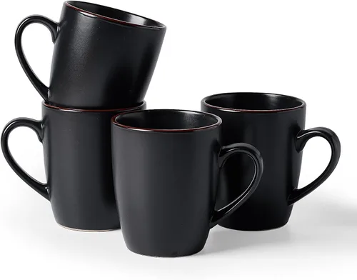 Miniatura 39 de famiware Venus - Tazas de café para 4, juego de tazas de 12 onzas, taza para beber con asa para café, té, cacao, leche, carbón
