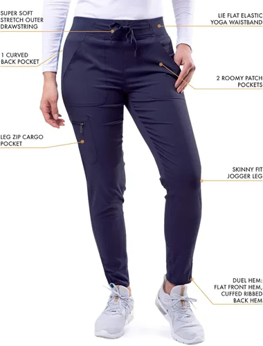 Miniatura 4 de Adar Pro - Conjunto de ropa quirúrgica con mejora de movimiento para mujer blusa médica con cuello en V y pantalón médico deportivo y para yoga