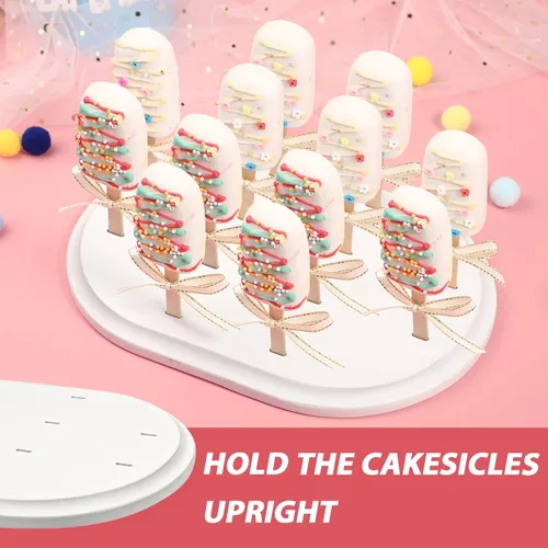 Miniatura 4 de Webake Cakesicle - Soporte para palitos de paletas, 12 unidades, soporte de madera para mesa de postres de boda, ducha, fiesta de cumpleaños