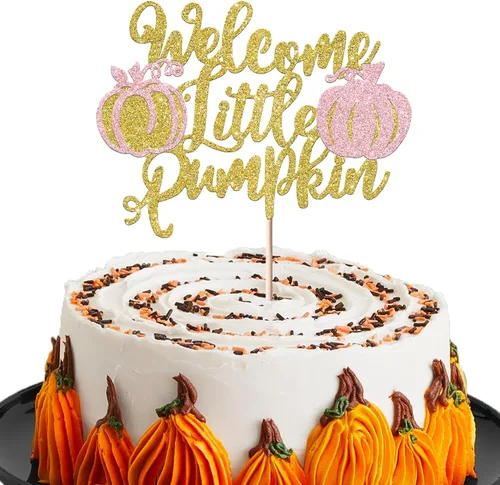 Miniatura 23 de Rsstarxi Paquete de 36 adornos para cupcakes de calabaza pequeña, revelación de género, baby shower, fiesta, decoración de tartas, calabaza
