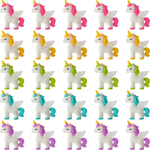 Miniatura 8 de Thyle 10 piezas de mini figuras de unicornio en miniatura para decoración de pasteles, figura de caballo volador para bricolaje, paisaje de musgo