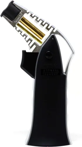 Miniatura 14 de Antorcha Scorch Torch CNC maquinada de 17,14 cm de alto, antorcha de llama de aluminio portátil ajustable recargable con butano en caja de regalo