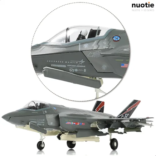 Miniatura 7 de NUOTIE 1/72 F-35A Lighting II Avión de combate Modelo de avión de combate Fuerza Aérea de los Estados Unidos AF-01 avión fundido a presión