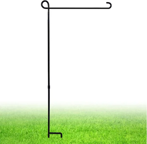 Miniatura 8 de Soporte para bandera de jardín, poste grueso, resistente, recto, soporte para bandera de patio de metal de alta calidad, resistente a la intemperie