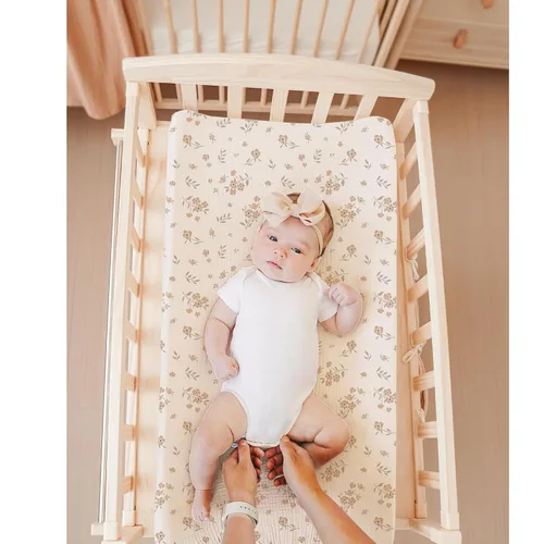 Miniatura 3 de Konssy Funda para Cambiador de Muselina para Bebés Niñas y Niños, 100% Algodón Ajustada Cubiertas de Mesa de Cambio de Pañales, Sábanas de Cambiador