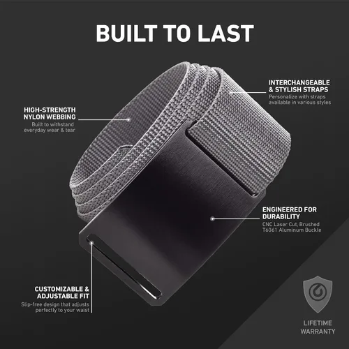 Miniatura 8 de GRIP6 Cinturón táctico – Sin agujero, cinturones de nailon para hombres y mujeres – Fabricado en los Estados Unidos (Ninja)