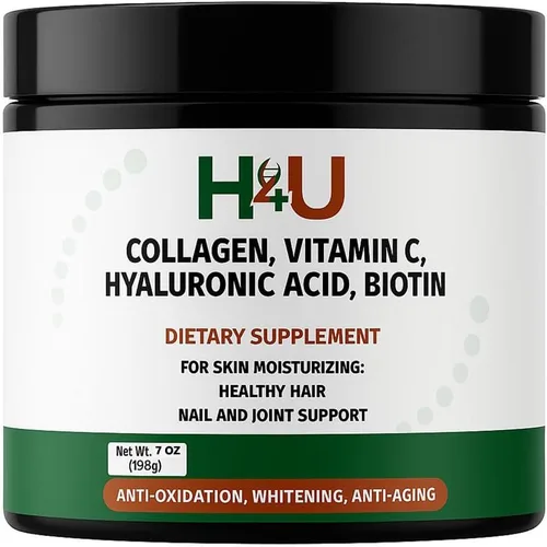 Miniatura 7 de H4U Polvo de péptidos de colágeno Plus con vitamina C y ácido hialurónico y biotina con mezcla de belleza; para hidratación de la piel; cabello