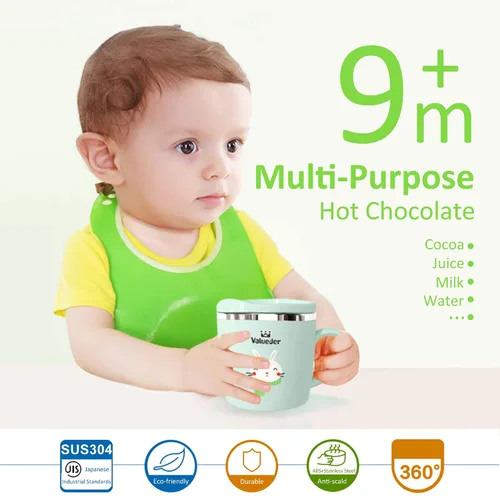 Miniatura 2 de Tazas Vasos para Bebés y Niños Pequeños Taza con Boquilla de Aprendizaje Entrenadora para Leche Café Chocolate Caliente Taza Entrenadora con Pajita