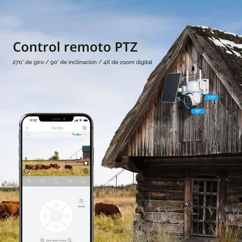 Miniatura 5 de Cámara de seguridad celular 4G LTE sin necesidad de Internet, cámara de seguridad solar para exteriores sin wifi inalámbrica con tarjeta SIM