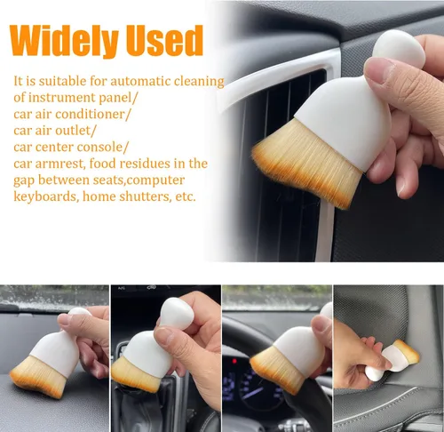 Miniatura 4 de Pincuttee Cepillo de detalles de coche para interior, kit de cepillo para detalles de automóvil, cepillo de cerdas suaves, herramienta universal
