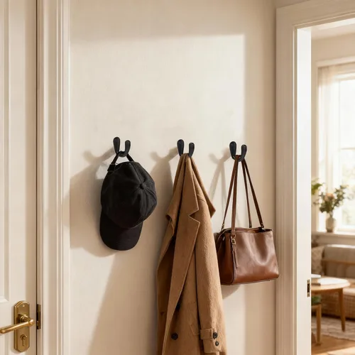 Miniatura 5 de CBWLWJ 16 ganchos de pared para colgar toallas de baño, cocina, dormitorio, para abrigo, bolsa, bufanda, toalla, sombrero, llave, taza (negro)
