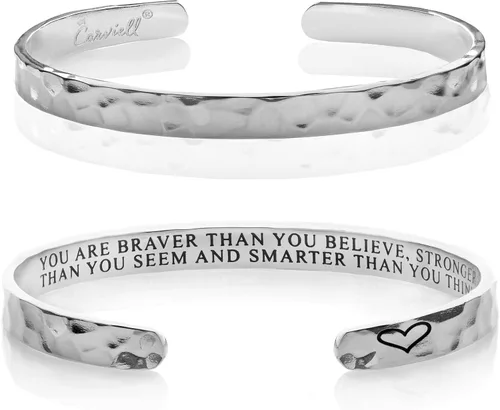 Miniatura 67 de Carviell Pulseras grabadas para mujer, inspiradoras, amistad, amor, mamá, hija, hermana, cristiana, graduación, conmemoración y regalos de boda, más