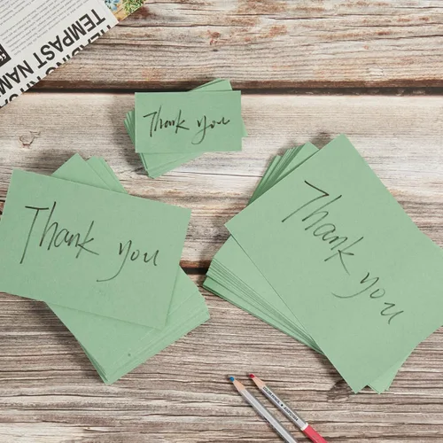 Miniatura 7 de Paquete de 100 tarjetas pesadas en blanco de cartulina verde salvia, papel grueso de 92 libras para invitaciones, tarjetas de felicitación