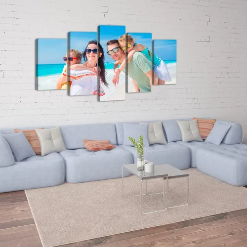 Miniatura 3 de LZIMU Impresiones en lienzo personalizadas de 5 paneles, personaliza tu foto en lienzo para decoración del hogar