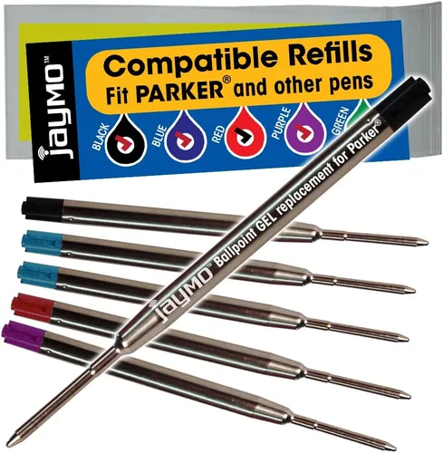 Miniatura 16 de Jaymo - Repuesto para bolígrafo Parker 1950369, mide 3.875 pulgadas de largo, repuesto para bolígrafo G2, 12, color negro Parker negro 12