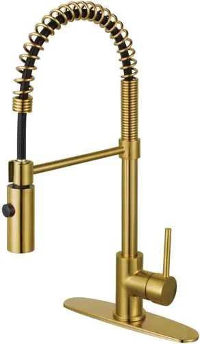 Kingston Brass LS8773DL Concord - Grifo de cocina de preenjuague, latón cepillado, 9.81 x 8 x 19.63 pulgadas