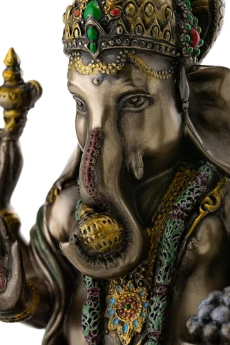 Miniatura 4 de Elefante hindú miniatura de Ganesha, dios del éxito de 7 a 1/4 de pulgada bronce fundido en polvo real