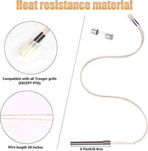 Miniatura 5 de Kit de encendido de olla y barra caliente, piezas de repuesto para parrilla de pellets Traeger y Pit Boss con removedor de cenizas, tornillos